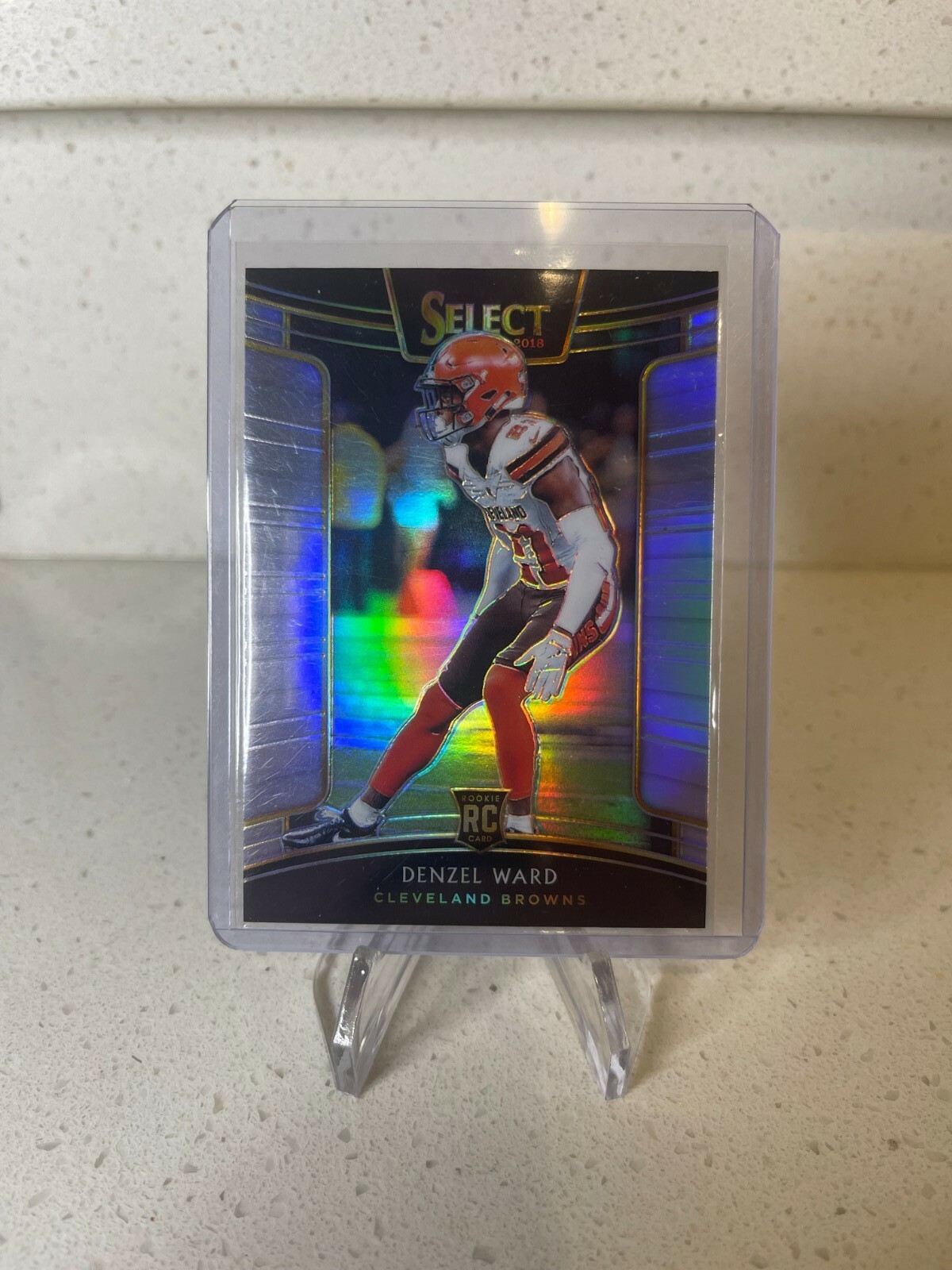 2018 SELECT DENZEL WARD ROOKIE CONCOURSE SILVER PRIZM #31 CLEVELAND BROWNS