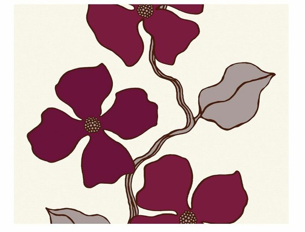 A.S. CréAtion Tapete Vlies Esprit 1409-44 Bordeauxrot Beige Grau Stylisch Blume-image