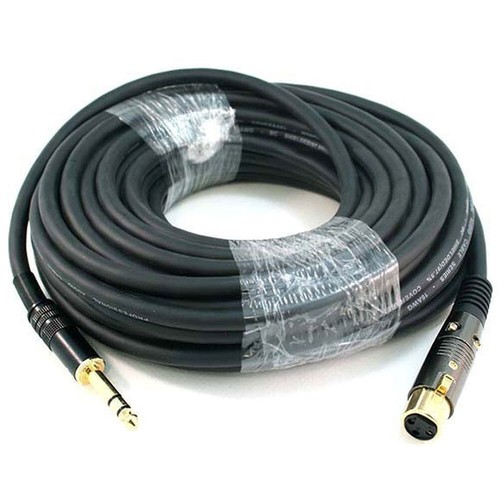 50FT Premium XLR 3 Pin Female to 6.35mm 1/4" Stereo Male Mic Audio Cable Gold - Picture 2 of 2