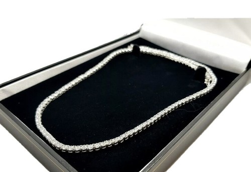 White gold finish created diamond Tennis necklace and bracelet 3mm Gift Idea - Picture 2 of 6