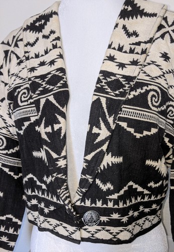 Flashback Damen Langarm 100 % Baumwolle Ethno Print ungefüttert Jacke-Large - Bild 2 von 16