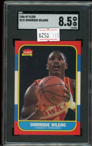 1986-87 Fleer Basketball  #121 Dominique Wilkins Hawks RC SGC 8.5 NM-MT+` Beauty