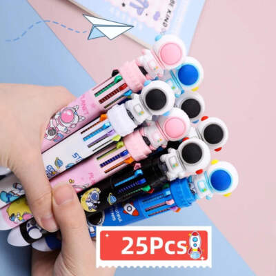 25 Stck./Posten süßer Cartoon Astronaut 10 Farben Kugelschreiber kreativer mehrfarbiger Stift