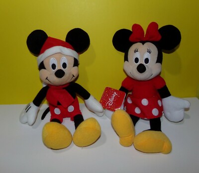 Mickey Mouse Wearing A Santa Hat Plush Stuffed Animal Kohls Cares Christmas  w/