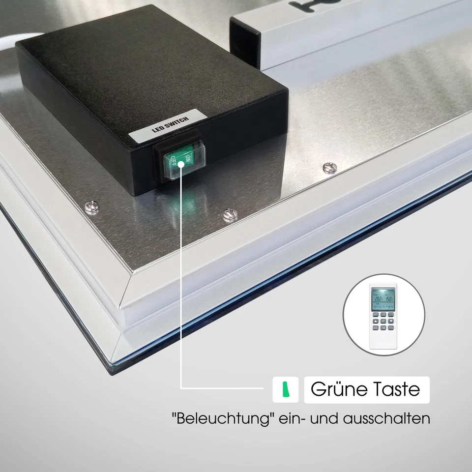 100x60cm Spiegel Infrarot Wandheizung LED Infrarotheizung Heizung Spiegelheizung - Bild 4 von 4