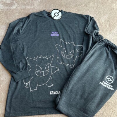 MENS 2XL Gengar Pyjama Pajama 3/4 Sleeve tops pants set Pokémon