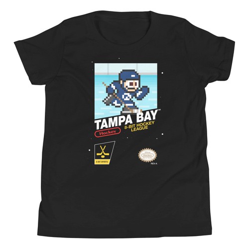 Tampa Bay Lightning Hockey Team Jersey 8-bit Nintendo Youth Kid Child T-Shirt - Picture 6 of 10