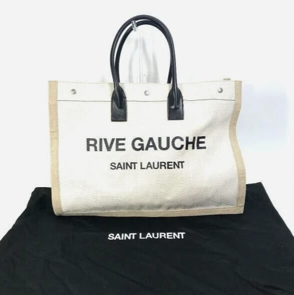 rive gauche zippered pouch in linen canvas