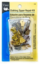 Dritz Clothing Zipper Repair Kit Assorted Repair Sliders for Jeans Jackets Coats