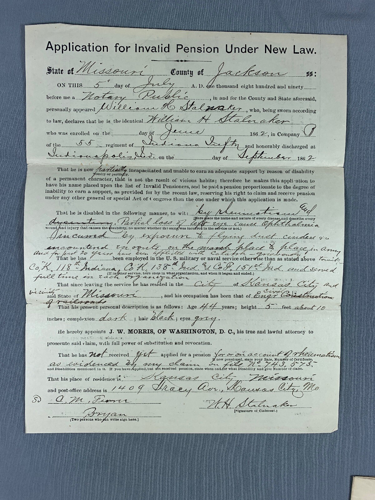 Civil War Veteran Papers Pension National Home For Disabled Veterans eBay