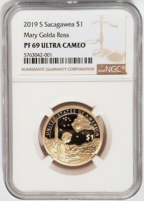 2019 S Sacagawea $1 Mary Golda Ross NGC PF70 Ultra Cameo Brown Label