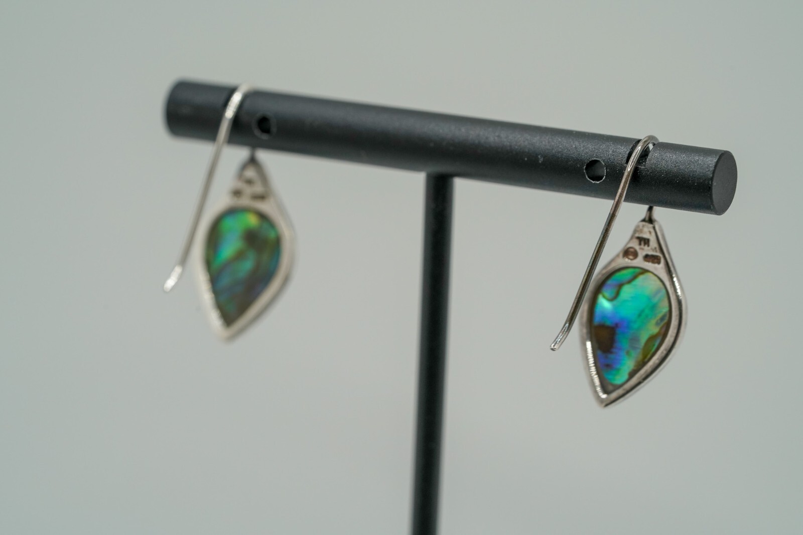 Sterling Silver Abalone Dangle Earrings 2.6cm JB26 - image 3