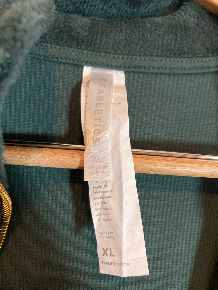 Mono Fabletics Acogedor Cordón Cremallera Para Mujer XL Verde Bosque Terciopelo Frontal Cremallera Suave Foto 3 de 4