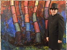 Mark Little Original￼￼￼ Canvas XL￼ Painting 81” X 62”Action Abstract￼, Modern