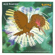 Pokemon Collect 'em Stick-Ups Fearow #22 Large 4” Sticker Priss Prints