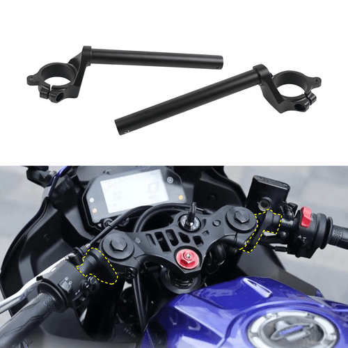 For Yamaha YZF R3 YZF-R3 2019-2025 2020 Black Handle Bars Handlebars Clip On - Picture 1 of 12