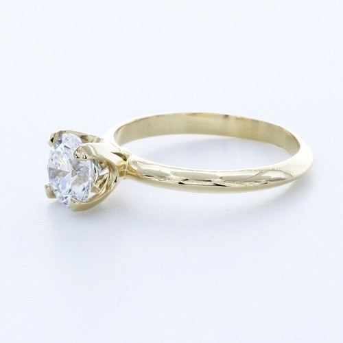 1.5CT NATURAL DIAMOND G/SI1 ROUND CUT 18K GOLD FOUR-PRONG CLASSIC SOLITAIRE RING - Picture 3 of 7