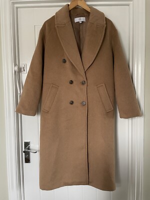 LA REDOUTE LADIES BEIGE WOOL MIX LONG COAT UK SIZE 10 BRAND NEW UK