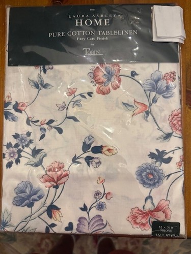 LAURA ASHLEY CHINESE SILK. TABLE CLOTH VINTAGE. OBLONG. NIP.