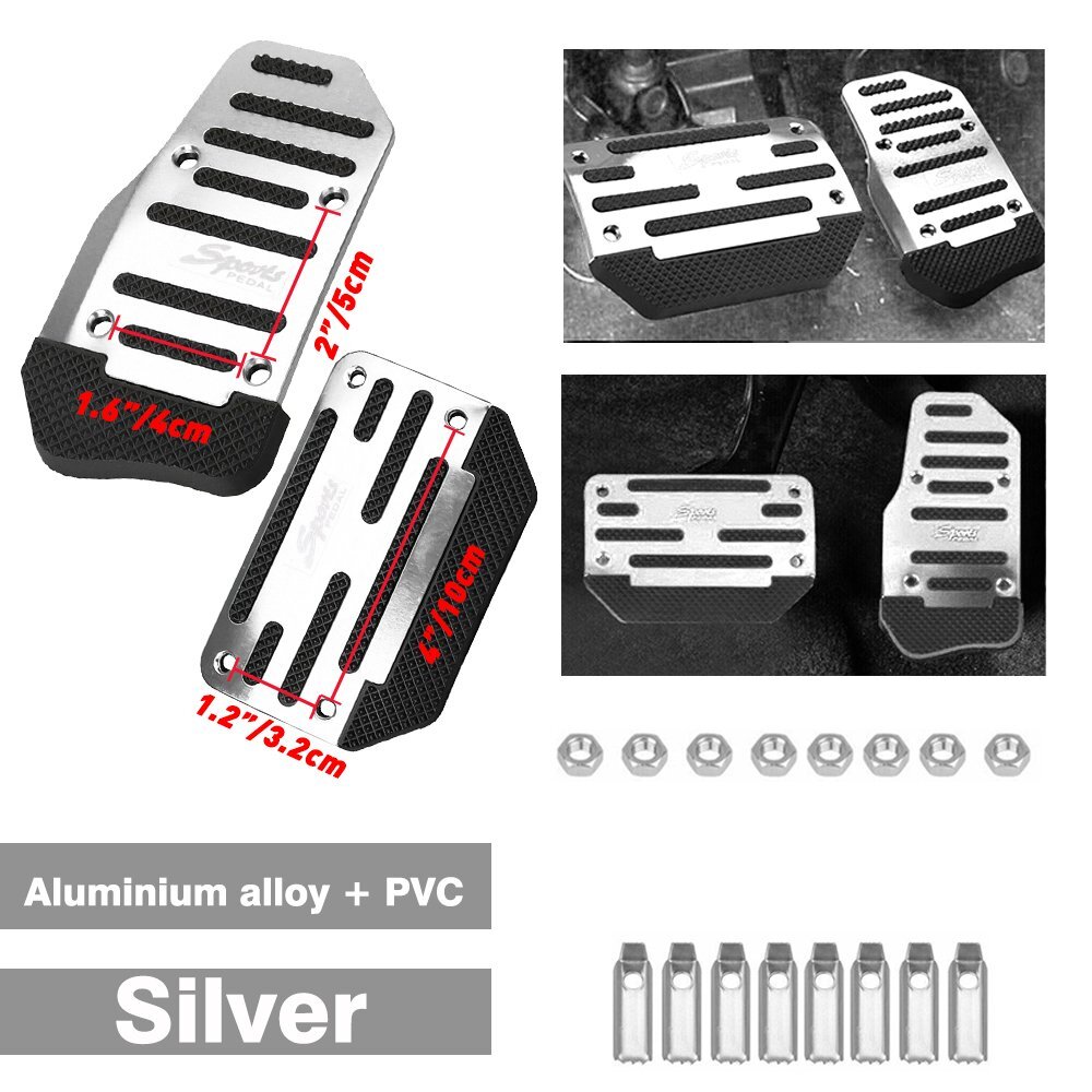 Non-Slip Silver USA Automatic Gas Brake Pedal Cover Car Accessory