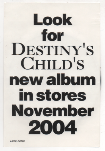 Destiny's Child Rudolph The Red Nosed Reindeer 2004 Promo CD Rare Beyoncé - Picture 2 of 2