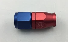 W573R -4AN / Straight Hose End / PTFE / Teflon Swivel 4 AN Fitting -4 Red/Blue