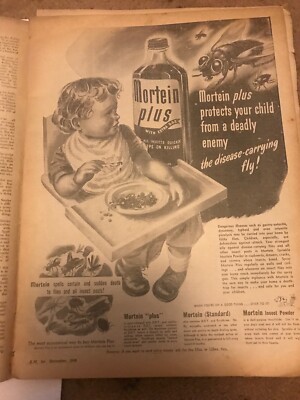 Mortein Plus Fly Spray Australian Original 1940s Vintage Print Advert