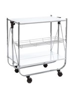Tomasucci Kit Folding Trolley, Metal, White Tomasucci Kit Folding Trolley, Metal, White