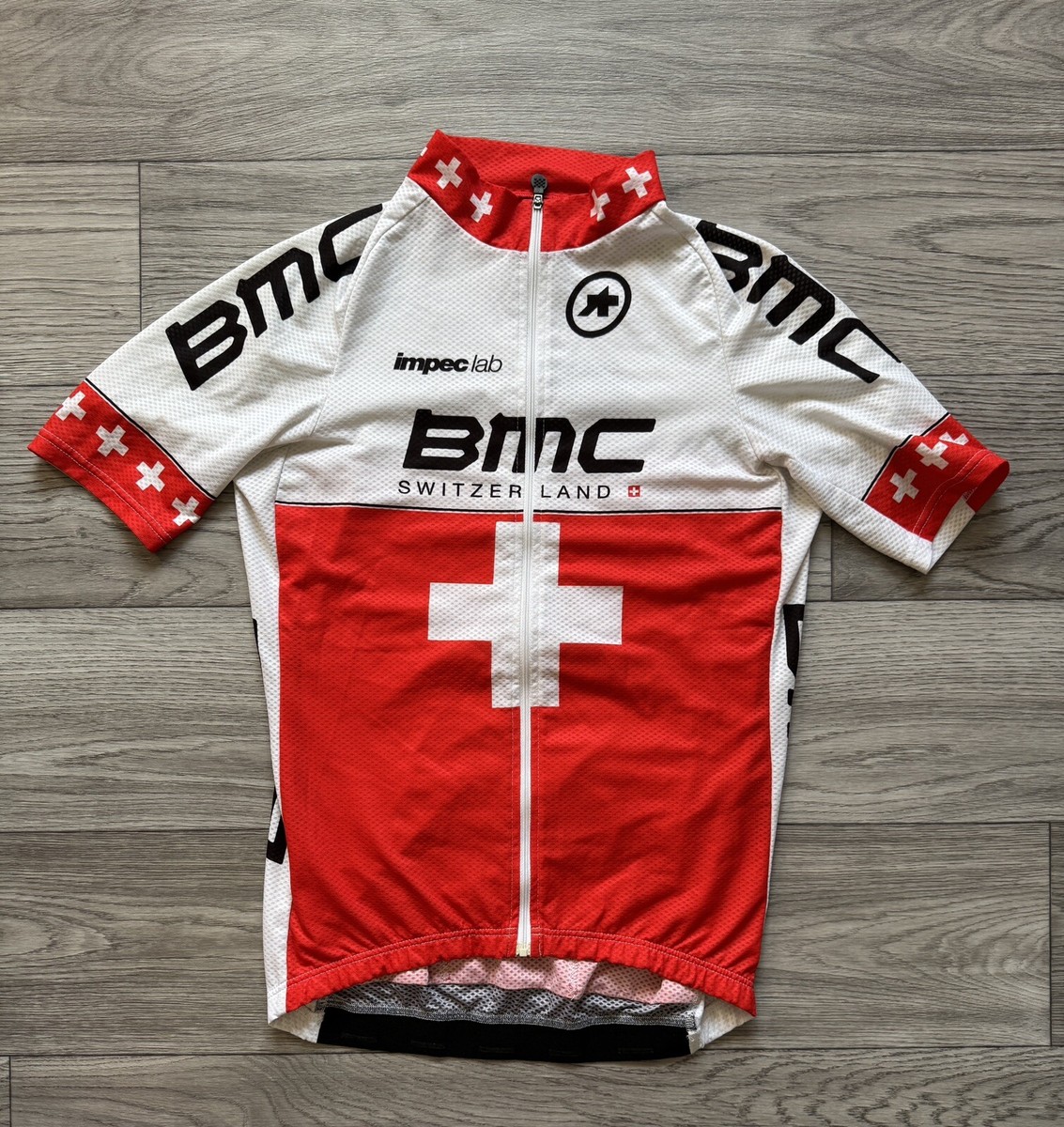 ASSOS BMC Racing Cycling Team Short Sleeve Jersey size S White/Red