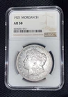 1921 Morgan Silver Dollar NGC AU 58 90% Silver FREE SHIPPING