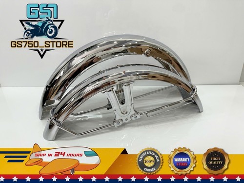 Guardabarros delantero y trasero 70-75 Suzuki T500 Titan III J K L M R 53100-15101 T500 acero - Imagen 8 de 14