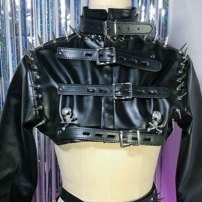 Eco Y2K Oberteil Goth E-Girls Digital Grunge Harajuku Gothic Emo Punk Rock