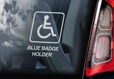 2x Blue Badge Holder, Car Window Sticker, Mobility Disabled Disability Sign V01