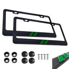 2pcs Black Aluminum License Plate Frames For Dodge Charger Challenger Ram