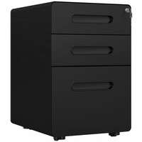 Vinsetto Lockable File Cabinet with 3 Drawers, Vertical Office Drawer for A4,...