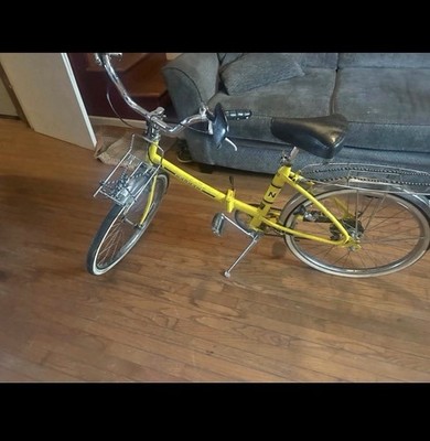 Peugeot 1970s Vintage Yellow Folding Bike Bicycle Classic Retro