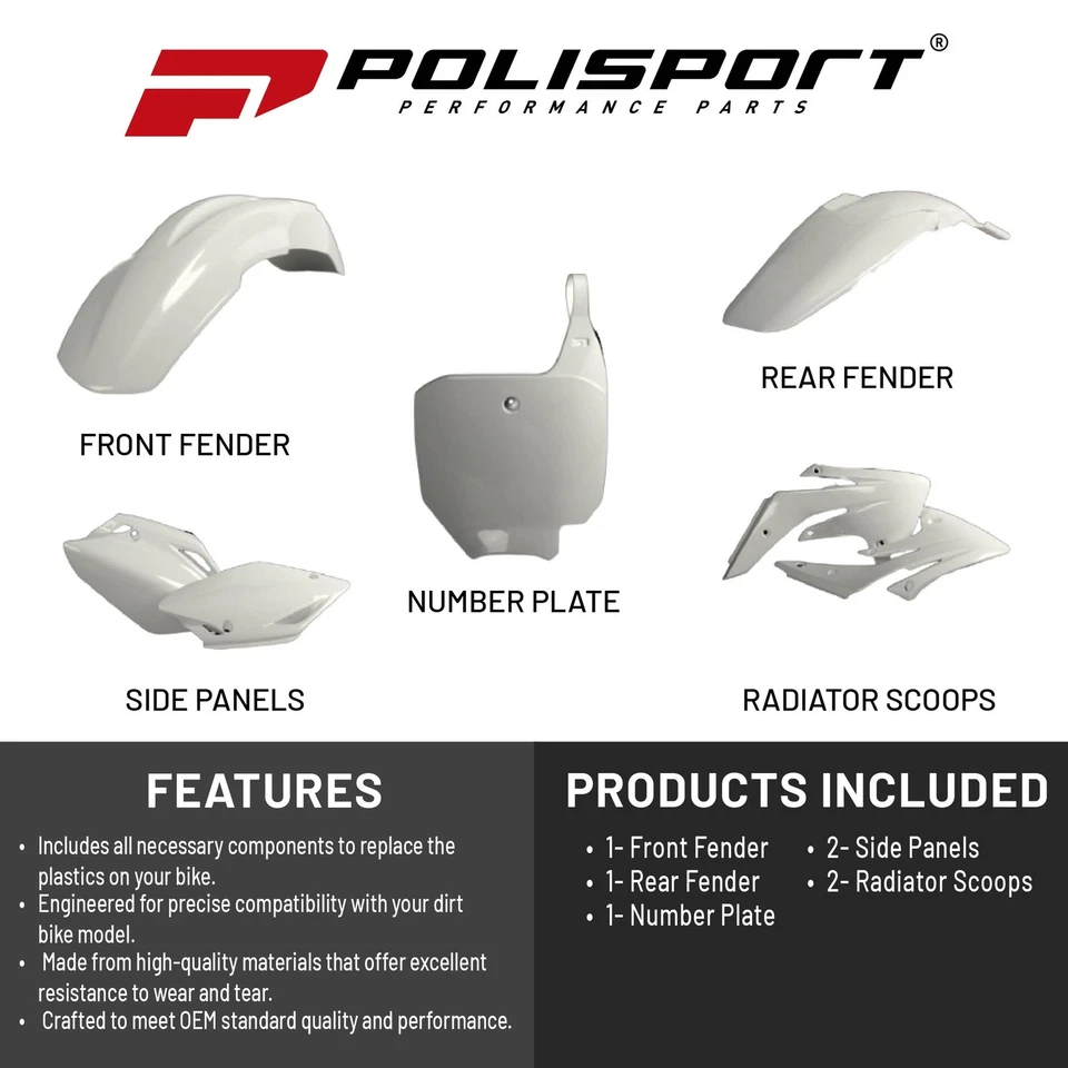 Kit completo de plástico Polisport para Honda CRF150R (2007-2023) - blanco Foto 2 de 4