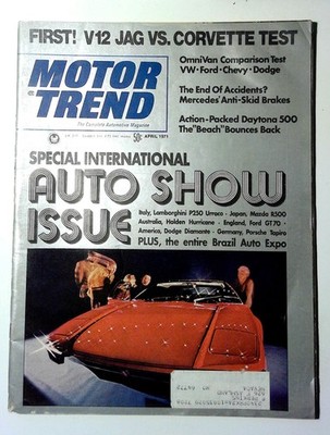 Motor Trend Vintage 1971 Car Magazine Vol. 23 No. 4 April Illustrated