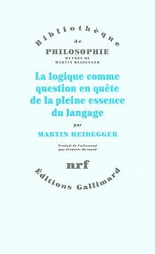 La logique comme question en quête de la pleine essence ... | Buch | Zustand gut