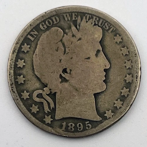 1895-O Barber Half Dollar 50 Cents Toned Toning New Orleans Mint 90% Silver