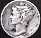 1927-S Mercury Dime 90% Silver San Francisco Mint ***Fine***