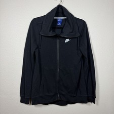 Women s Nike Sportswear Black Funnel Neck Full Zip Sweatshirt Oversized Active S