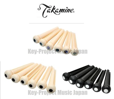 Takamine Steg-Pins für Akustikgitarre Elfenbein/Avalon, schwarze Punkte...