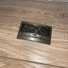 Vintage Altec Lansing The Choice of Professionals Brass Belt Buckle 3.5”x 2”