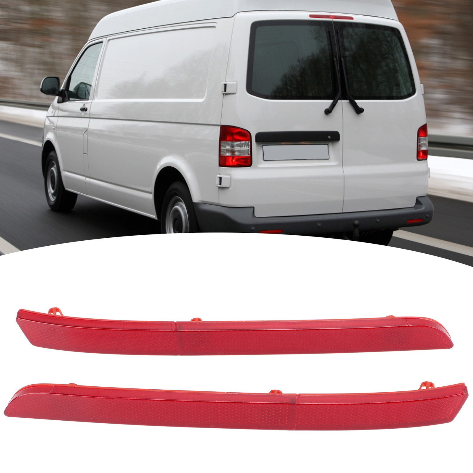 Pair Rear Bumper Reflector Red 7E0945105 For T5 T6 2012‑2016