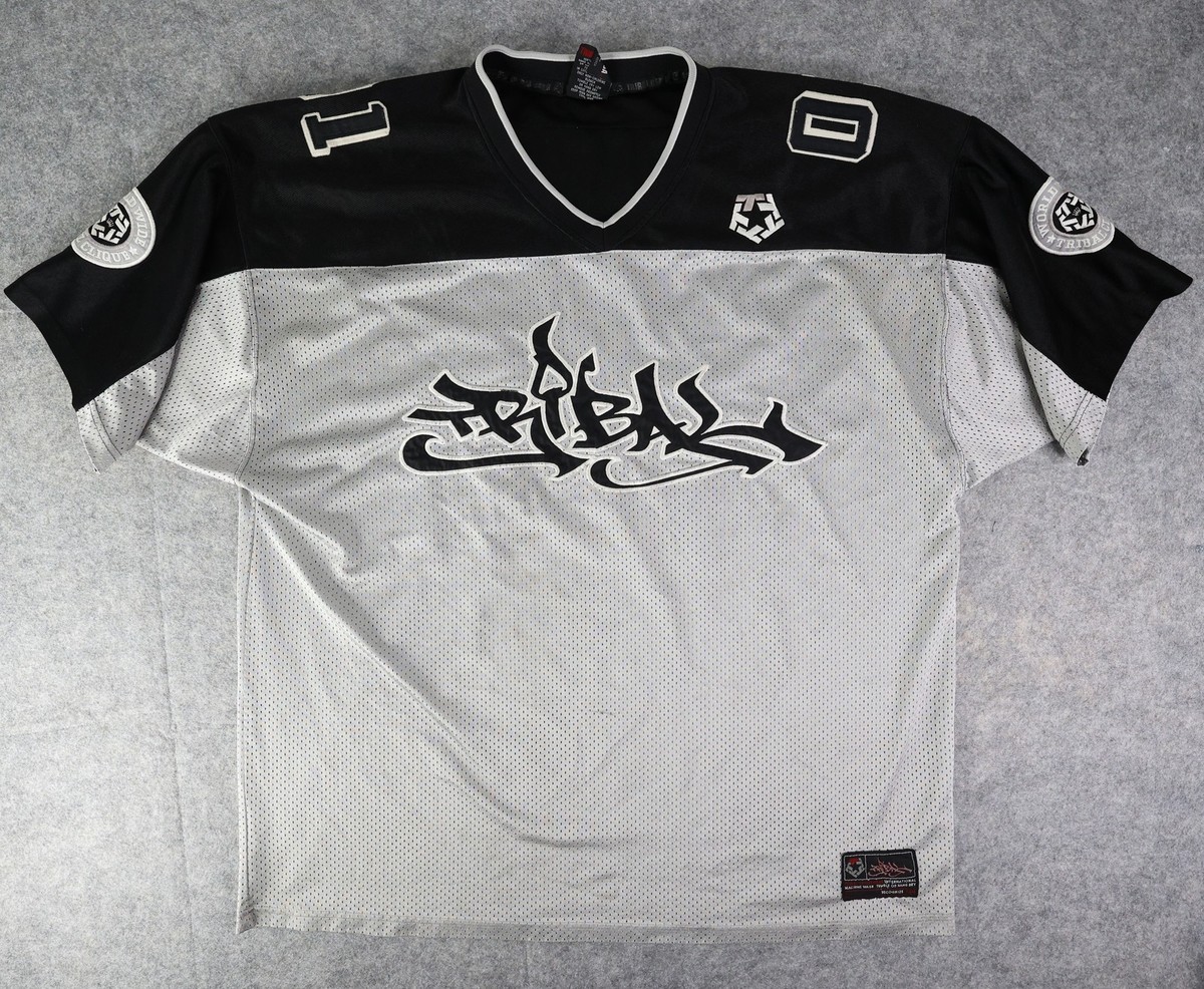 TRIBAL GEAR ゲームシャツ Tribal Gear Shirt Mens 2XL Black Gray Mesh Jersey Streetwear