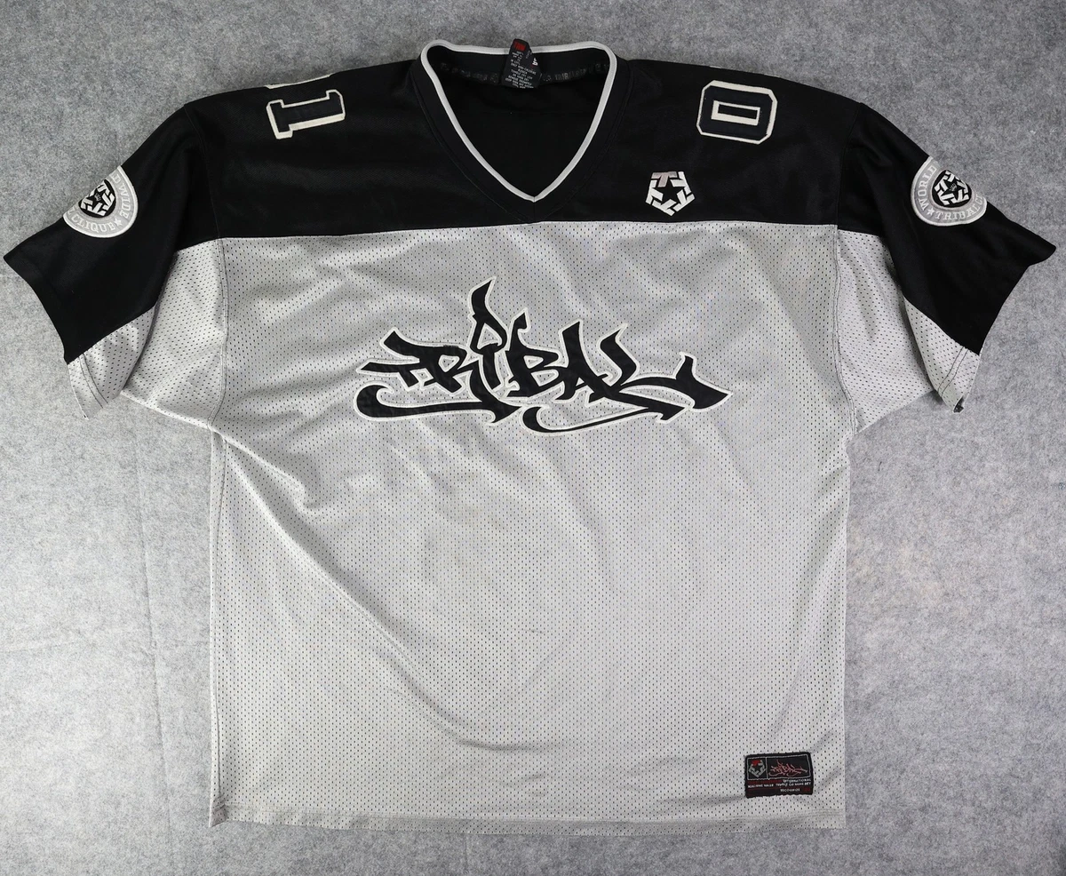 Tribal Gear Shirt Mens 2XL Black Gray Mesh Jersey Streetwear