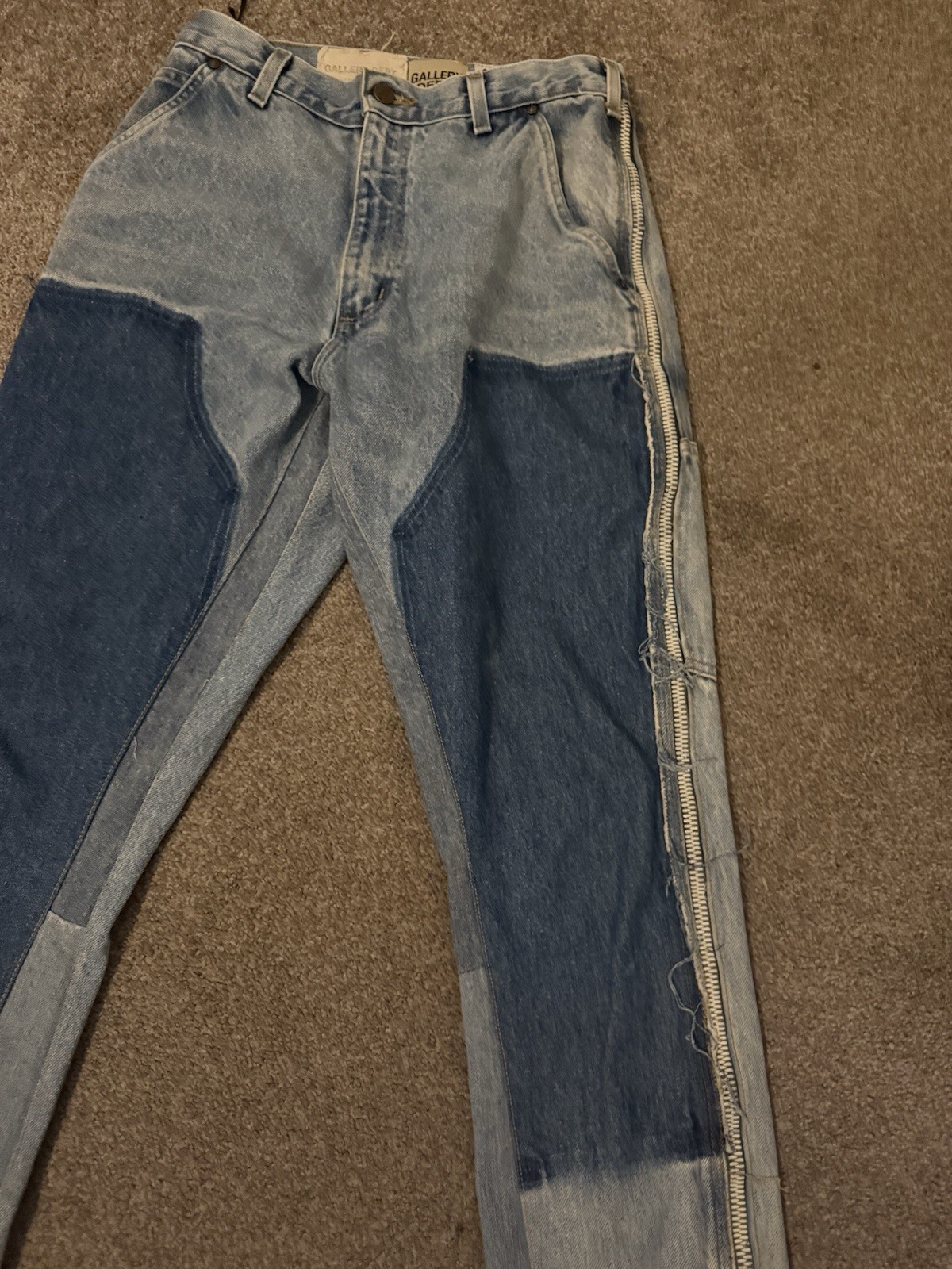 Gallery Dept. Patchwork Flared Denim Jeans Blue Z… - image 3