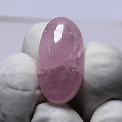 Bi-Color Beauty 21 Cts Natural Morganite Hi-Grade 24x13mm Oval Cabochon Gemstone - Picture 8 of 11