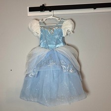 Disney Cinderella Costume Princess Dress Size 4 Blue White Sparkles Ballgown